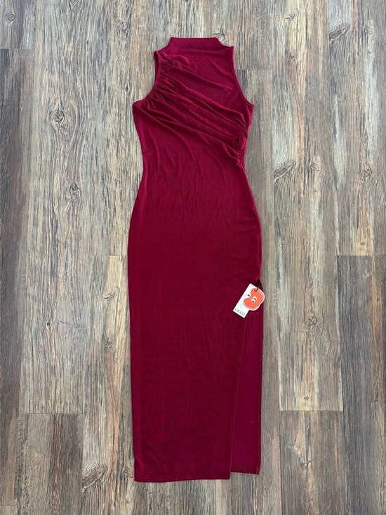 Cider Dresses & Skirts - NWT Cider Sleeveless Maxi Dress Small Wine Red High Neck Ruching Leg Slit Formal
